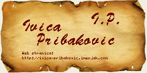 Ivica Pribaković vizit kartica
